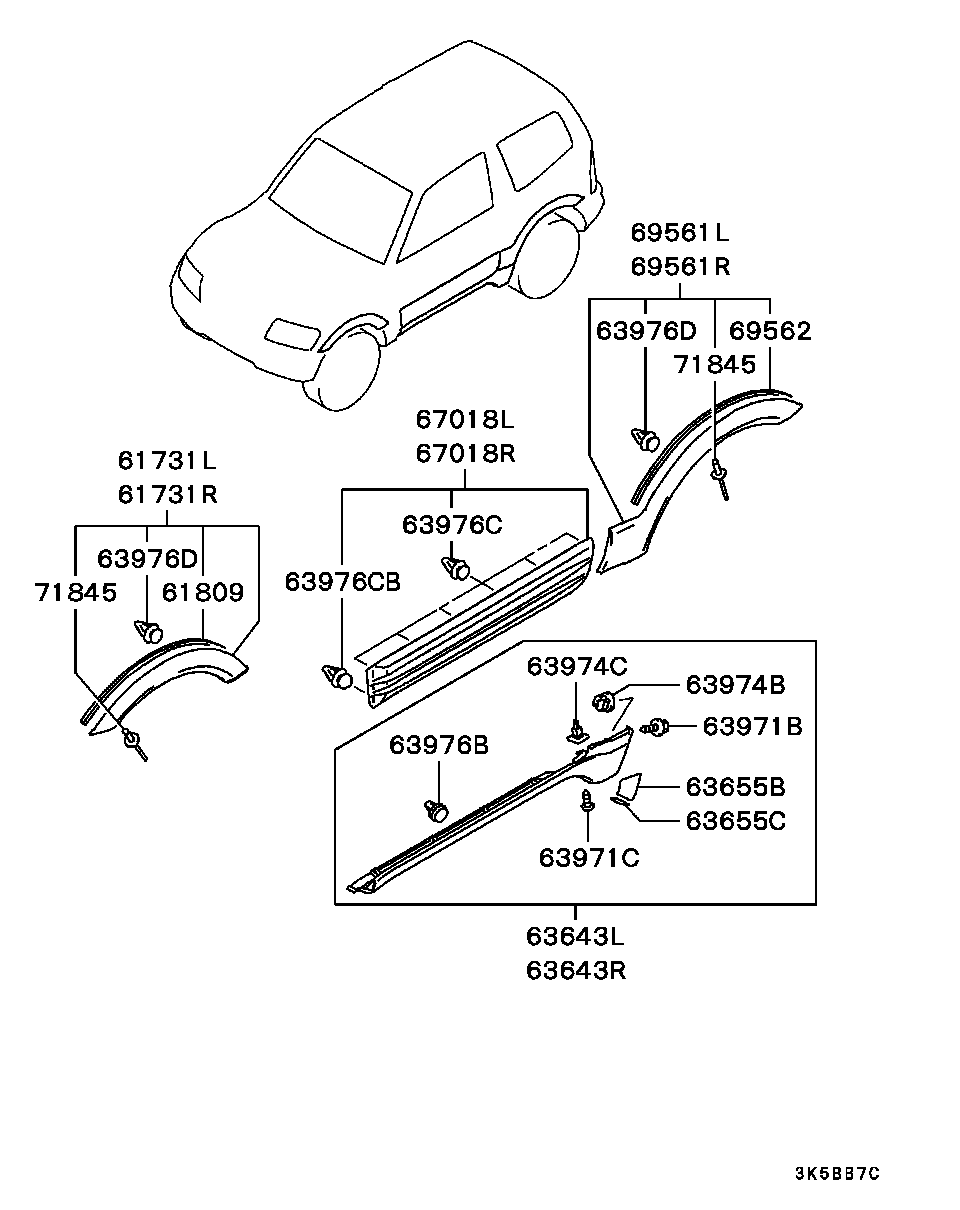 Ornament aripa fata Pajero III (poz.61731)