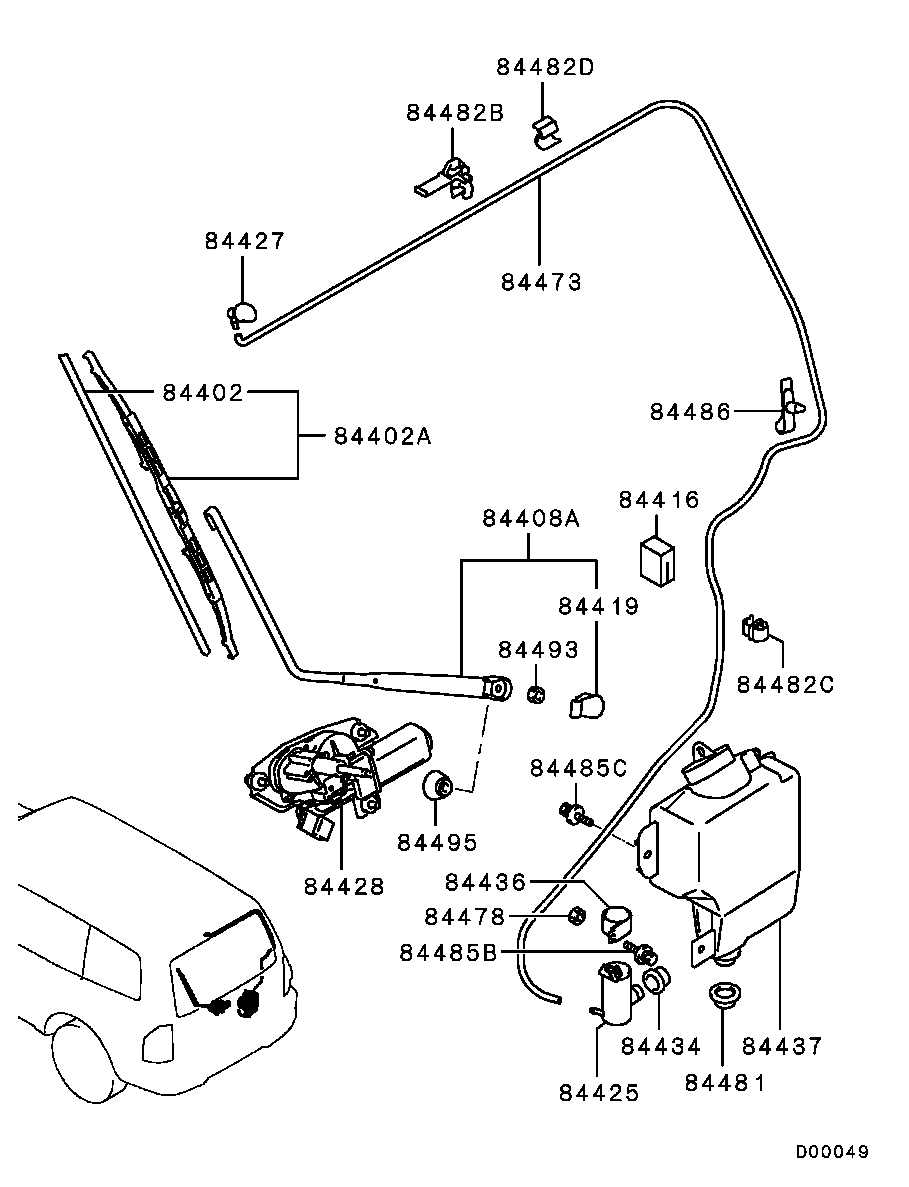 Stergator spate Pajero III 