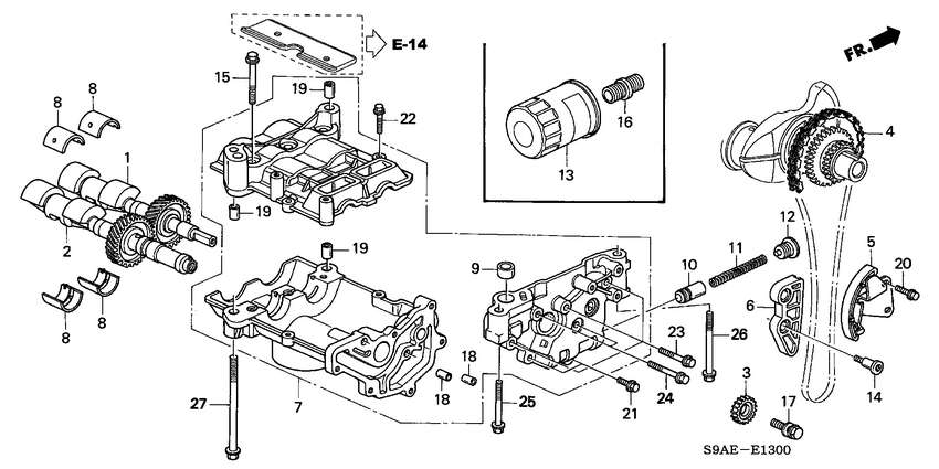 Kit lant pompa ulei motor 2,0 Honda