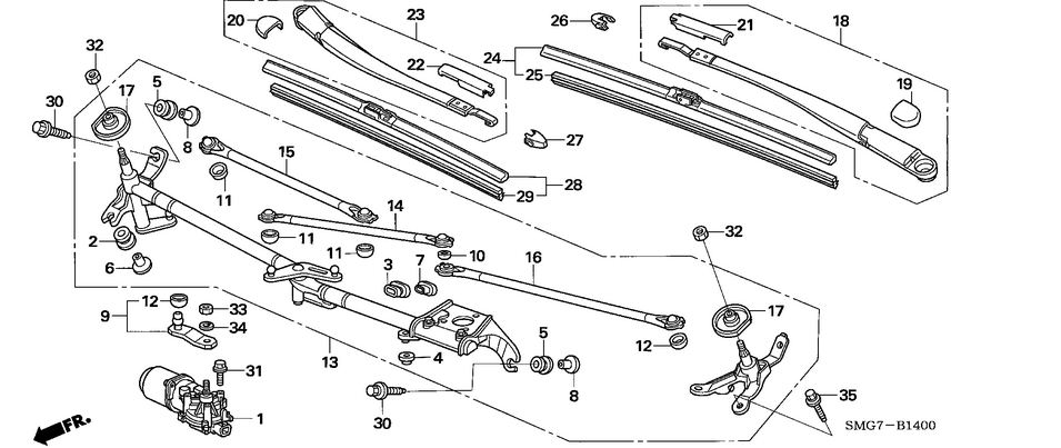 Motor stergatori parbriz Honda Civic (poz.1)