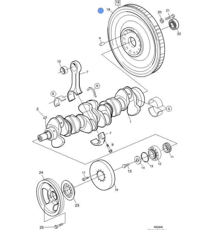 Fulie arbore cotit motor 12,1 TD Volvo (poz.24)