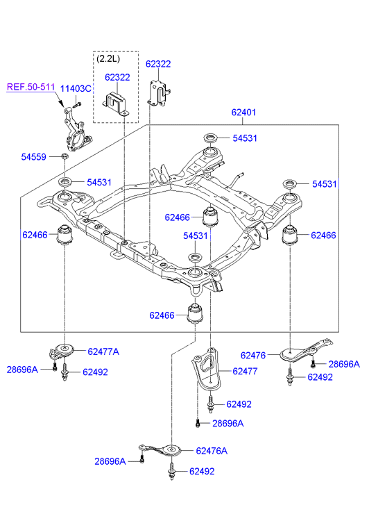Bucsa jug motor fata Hyundai Santa Fe II