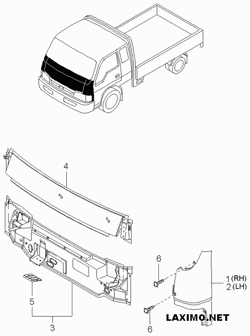 Panou sub parbriz Kia K 2500 (poz.4)