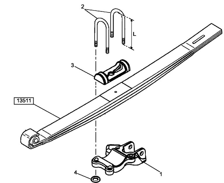 Brida arc lamelar spate Renault Midlum
