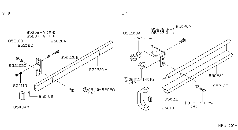 Ornament lateral bara spate cu scut Nissan Cabstar