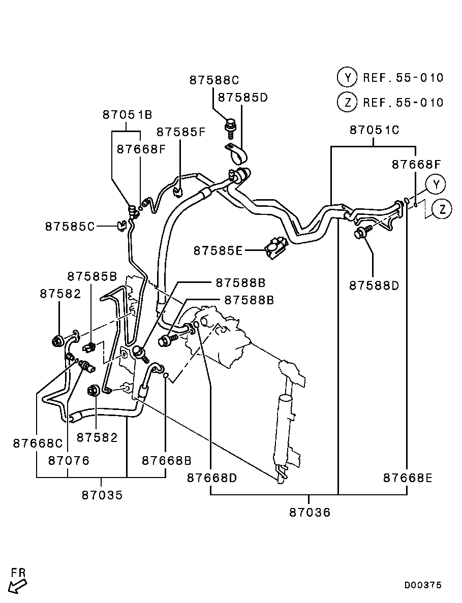Conducte aer conditionat Mitsubishi Outlander II (vezi schita cu pret)