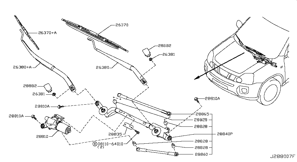 Mecanism stergator parbriz Nissan X-trail II