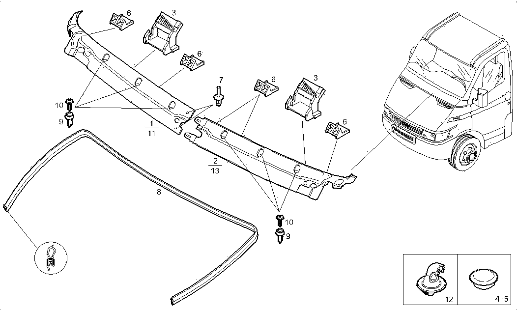 Ornament inferior sub parbriz Iveco Daily III