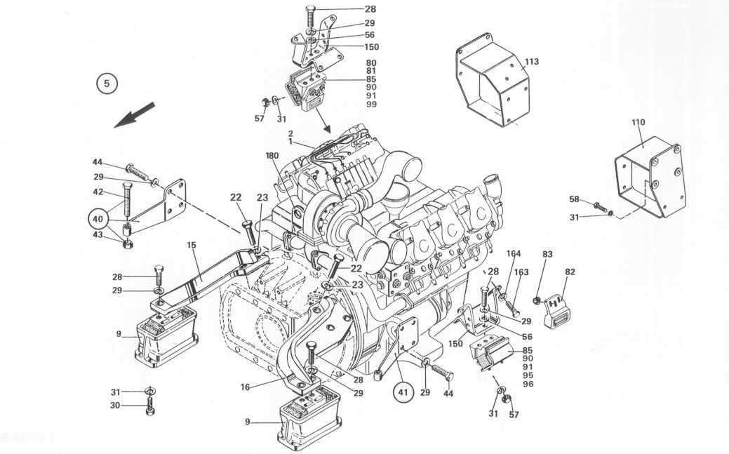 Suport  motor Setra 315 UL (poz.9) motor 11,3 Mercedes
