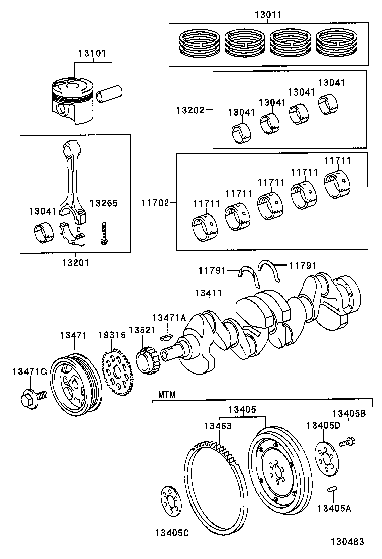 Set segmenti STD motor Daihatsu 1.3i dupa 1999