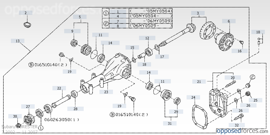 Carcasa diferential spate Forester