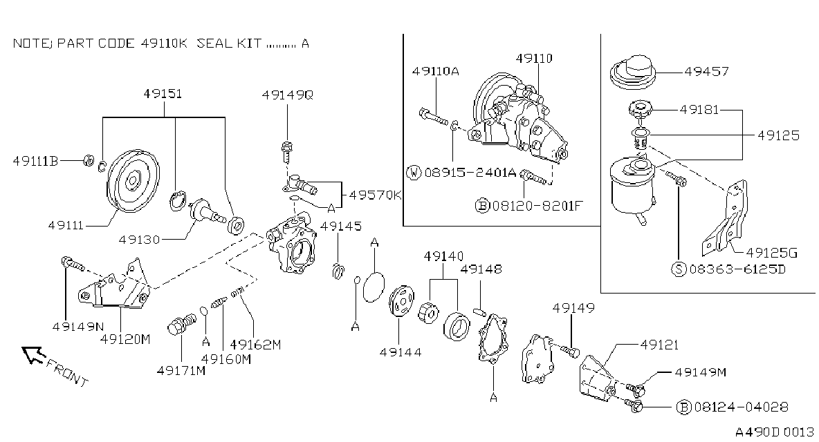 Kit reparatie pompa servodirectie Nissan Patrol Y 60 (49140)