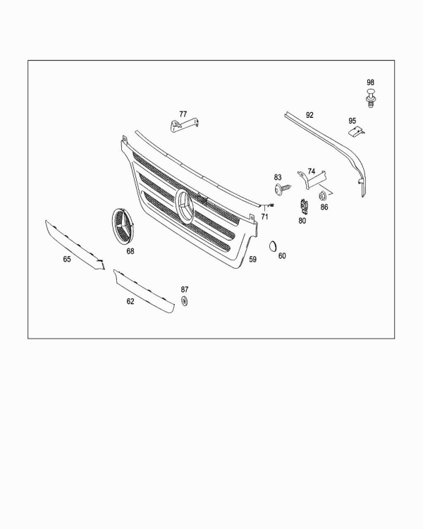 Ornamente inferioare grila radiator Atego 2 (poz.62 si 65)