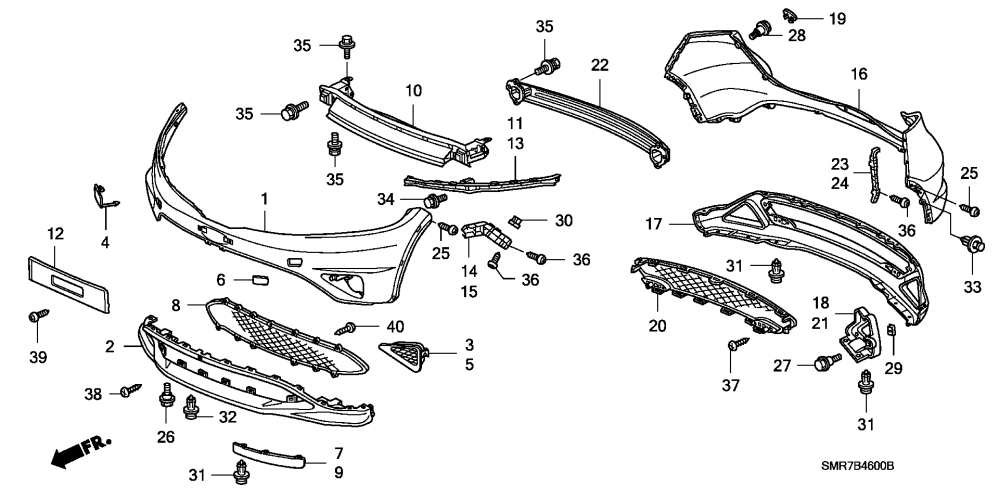 Spoiler inferior  sub bara fata Honda Civic (poz.2)