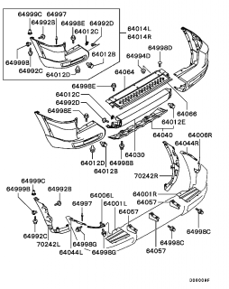 Ornament inferior bara spate gri Pajero III (poz.64040)