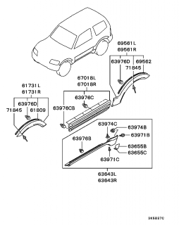 Ornament aripa spate Pajero III (2 usi ,poz.69561)