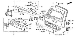 Ornament inferior hayon Honda CRV II (poz.11 pe cod de culoare)