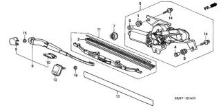 Motor stergator hayon Honda CRV II (poz.6)