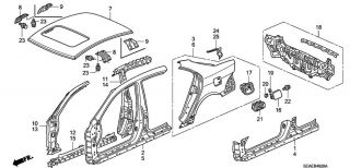 Aripa spate Honda Accord (poz.3,6)