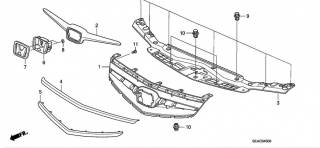 Deflector superior grila radiator Honda Accord VIII (poz.3)
