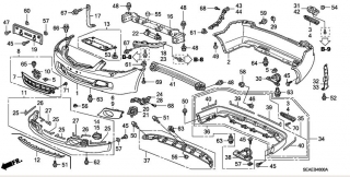 Bara fata Honda Accord VIII (poz.1) pe cod de culoare