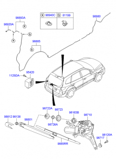 Mecanism stergatori spate Hyundai Santa Fe II