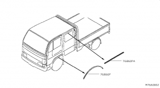 Ornament cauciuc pe aripa  Nissan Cabstar 