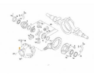 Pinion atac+roata dintata grup punte spate HY-1336 Man Lion 37/11 (poz.11)