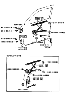 Macara geam usa fata Toyota Land Cruiser J9 (poz.69801)