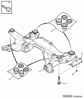 Kit bucsi cadru motor Citroen C5 II (spre spate,poz.4)